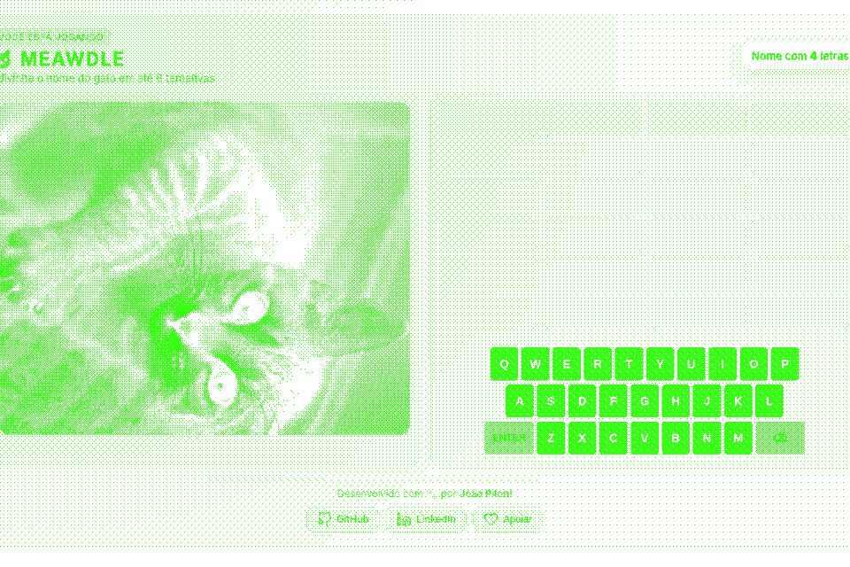 Tela do jogo Meawdle, com dithering
